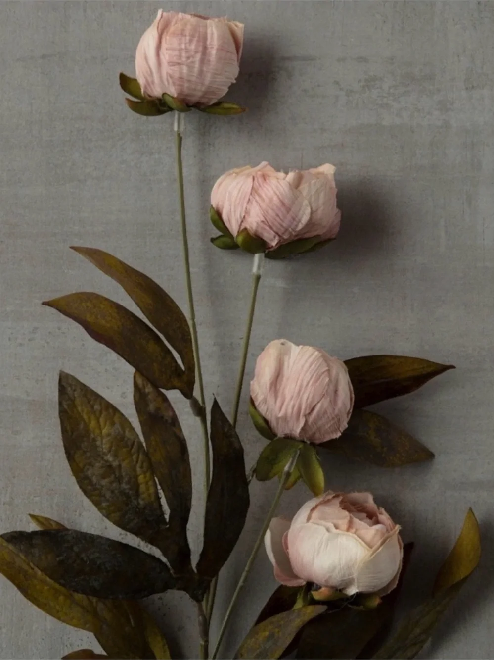 NWT Ashland viral tan peony faux flower stems - pack of 6 stems